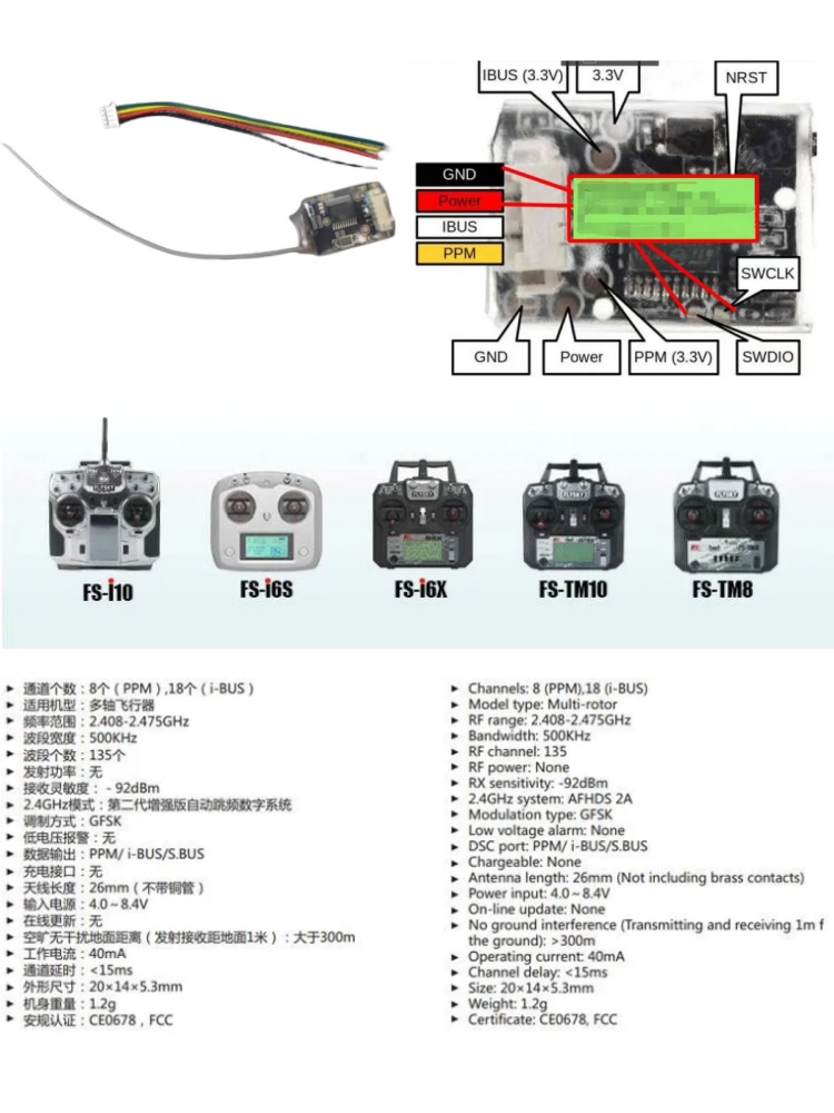 Flysky FS-8A 8CH 18CH Mini Rec - đánh giá và giá Drone Helicopter Rc