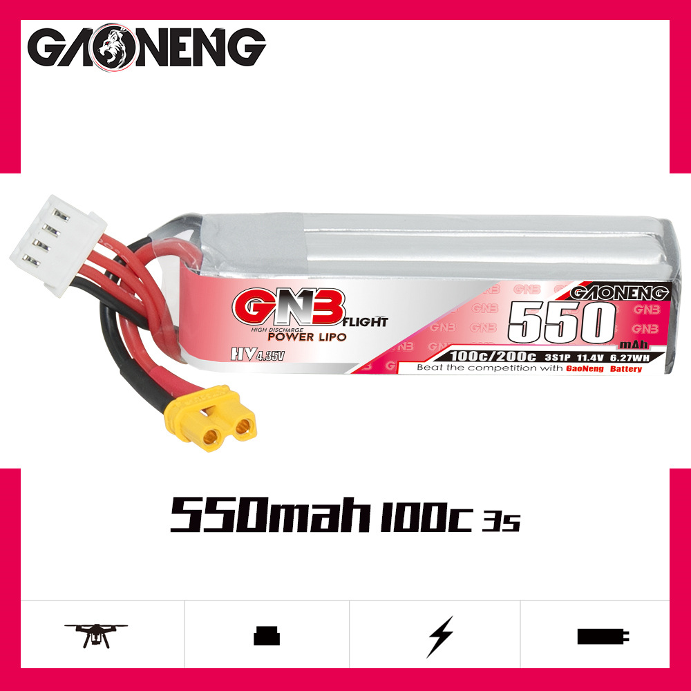 GNB HV 11.4V 550mAh 100C/200C  - đánh giá và giá Drone Lipo Battery