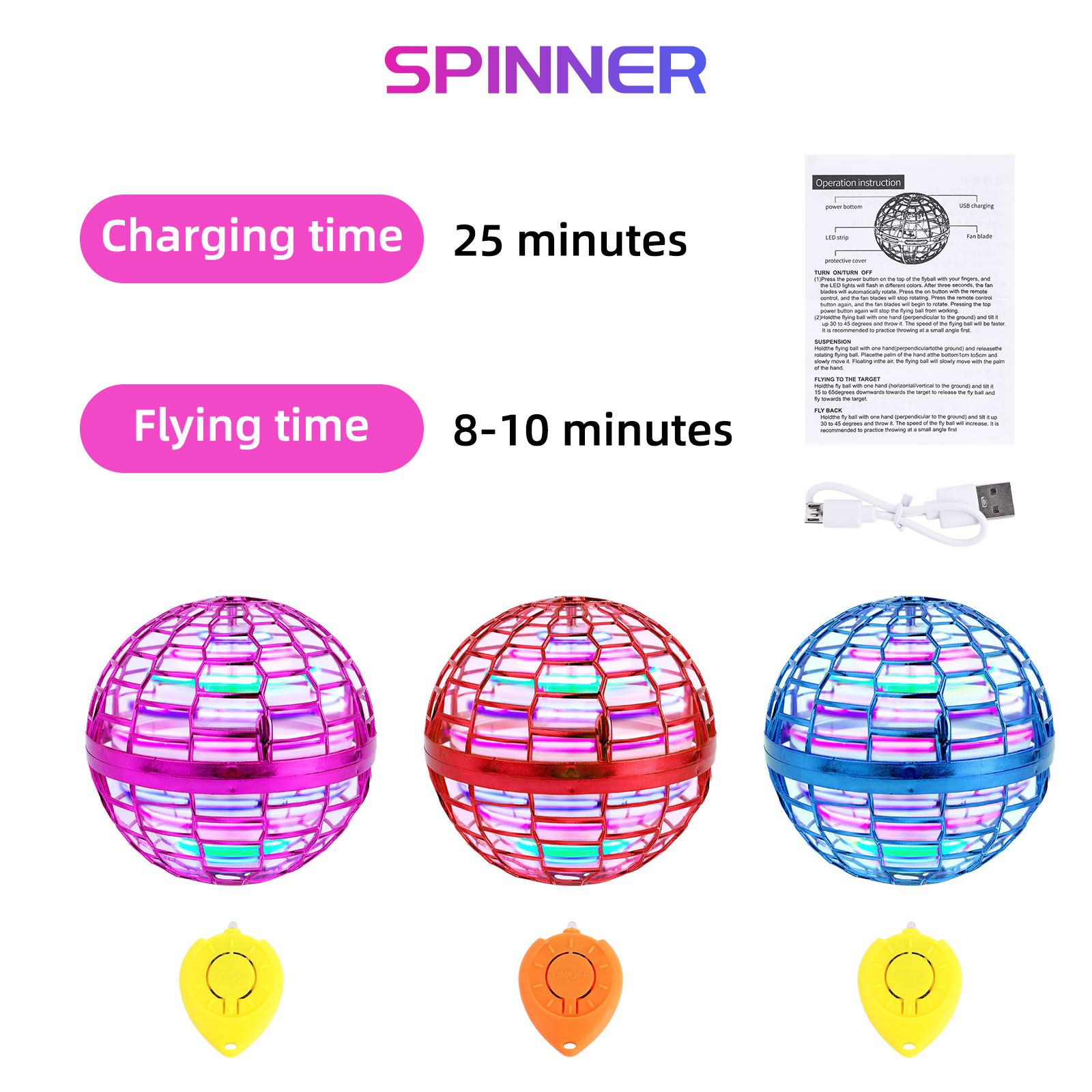 Flying Orb Ball Boomerang Spin - đánh giá và giá Drone Ball Rc