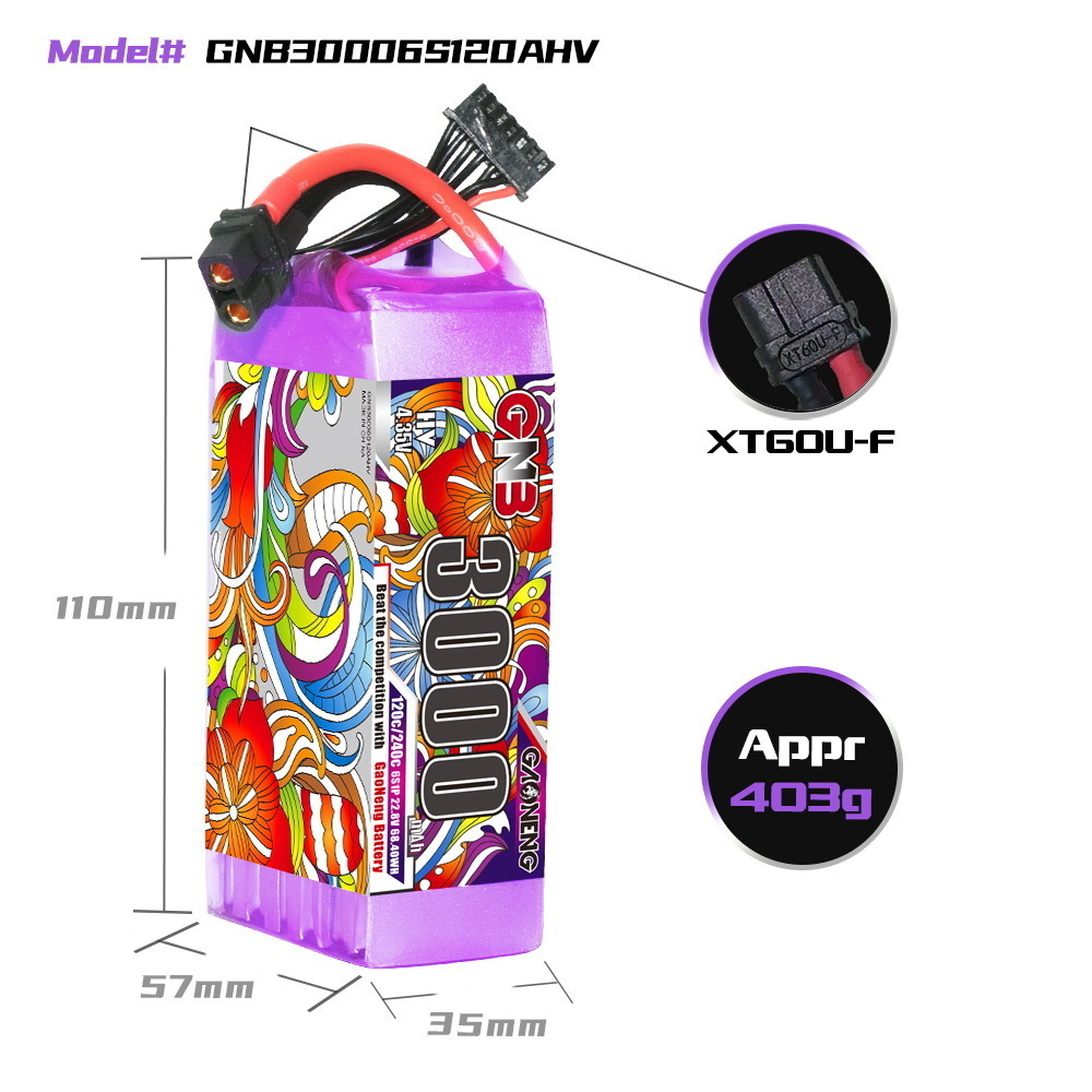 GNB Lipo Battery 6S 22.8V 3000 - đánh giá và giá Drone Lipo Battery